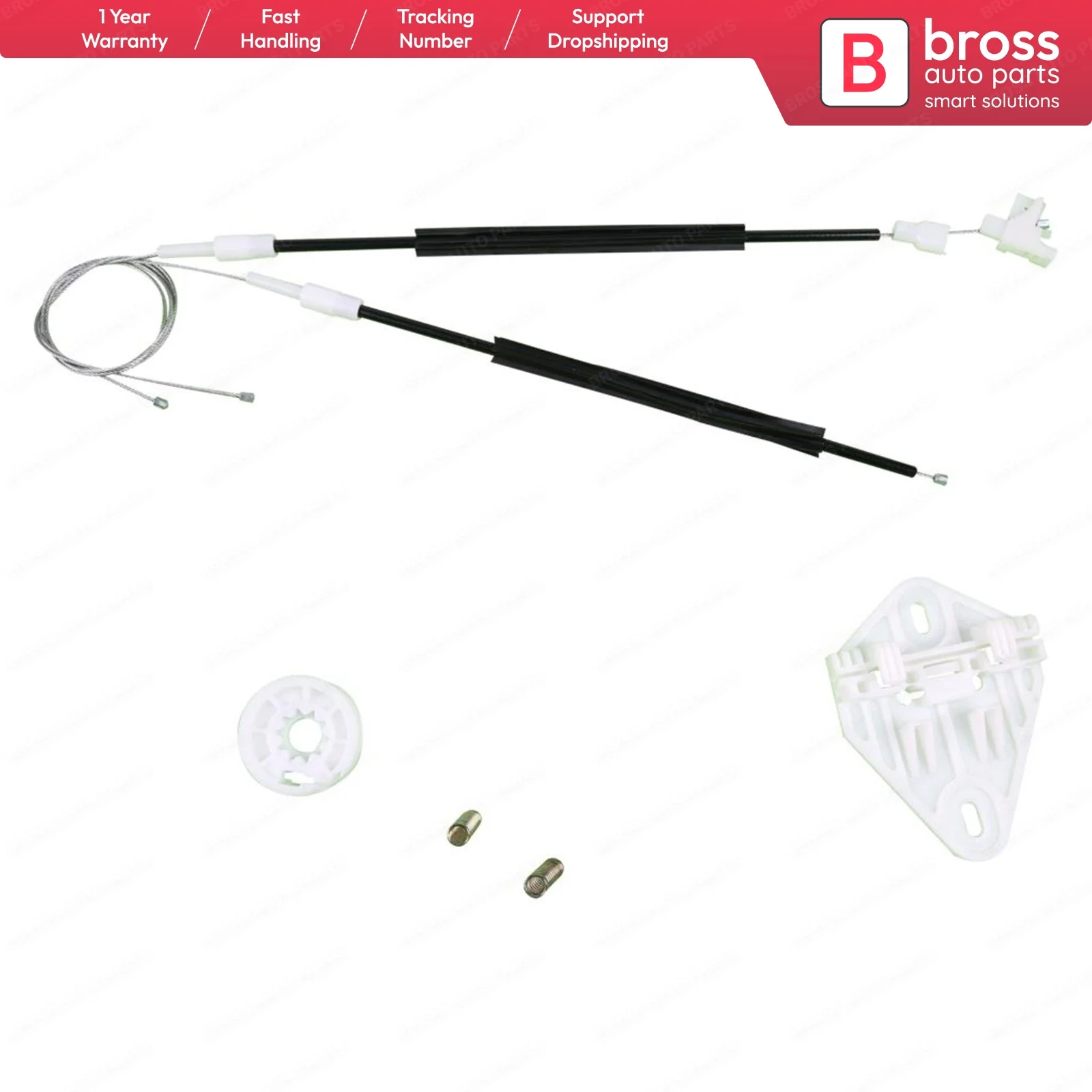 

Bross Auto Parts BWR268 Electrical Power Window Regulator Repair Kit Rear Left Door for Renault Megane 1 1996-2003 Fast Shipment