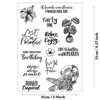 phrase flower clear stamps for diy scrapbooking card fairy transparent silicone stamp making photo album crafts decor