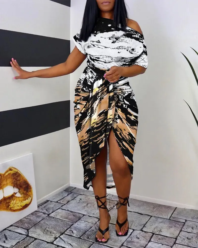 

Female Elegant Retro Patchwork Color Sleeveless Slash-neck Dresses Fashion Asymmetrical Y2K Summer Sheath Dress Women 2022