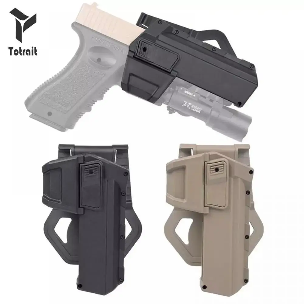 Tactical New Totrait High Quality Glock 17 18 Movable Pistol Holsters for with X300 X400 Flashlight Mounted Holster