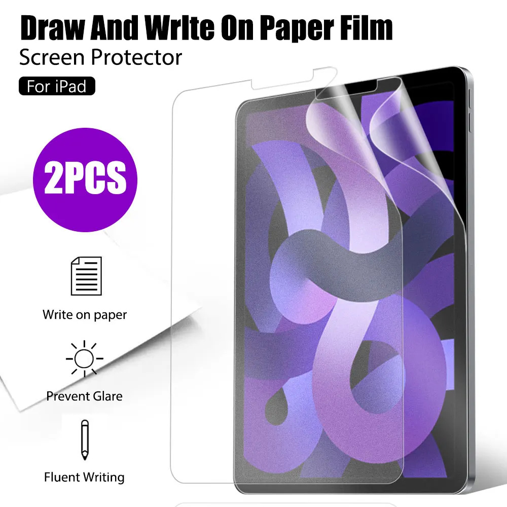 

Бумага для записи и рисования для Ipad Air 5 4 3 2022, защита экрана как пленка для Ipad Pro 12,9 11 9,7 10,2 Mini 6 2 1 9-го поколения