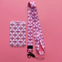 uterus girls lanyard id badge card holder daily use keychain strip set business card cover for kids