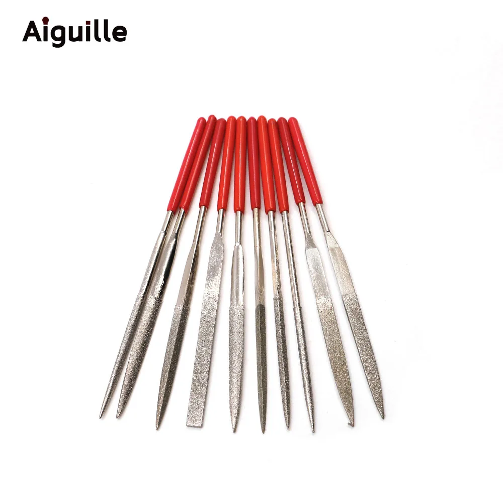 Aiguille 10 шт. набор алмазных надфилей 3x140 мм мини-набор игольчатых напильников для
