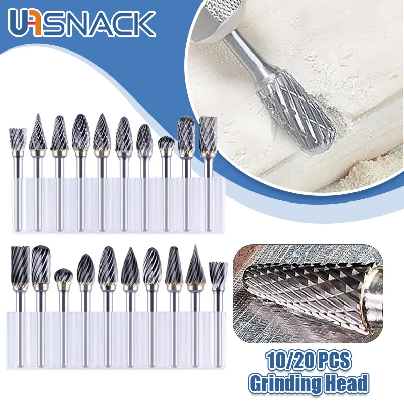 

Tungsten Carbide Milling Cutter Rotary Tool File Set for Wood and Stone Carving Alloy Tungsten Steel Cutting Burr Grinding Tool
