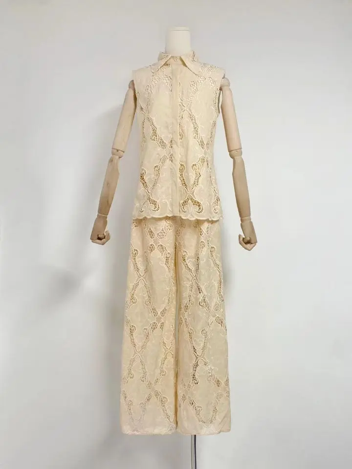 Женский Повседневный свободный комплект из двух предметов топ без рукавов с