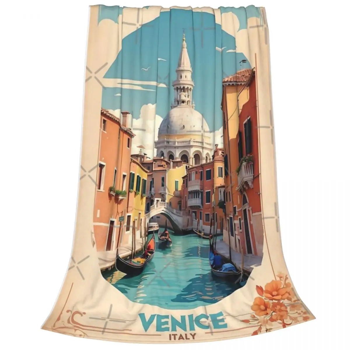 Винтажное ностальгическое итальянское одеяло Венеция покрывало на кровать