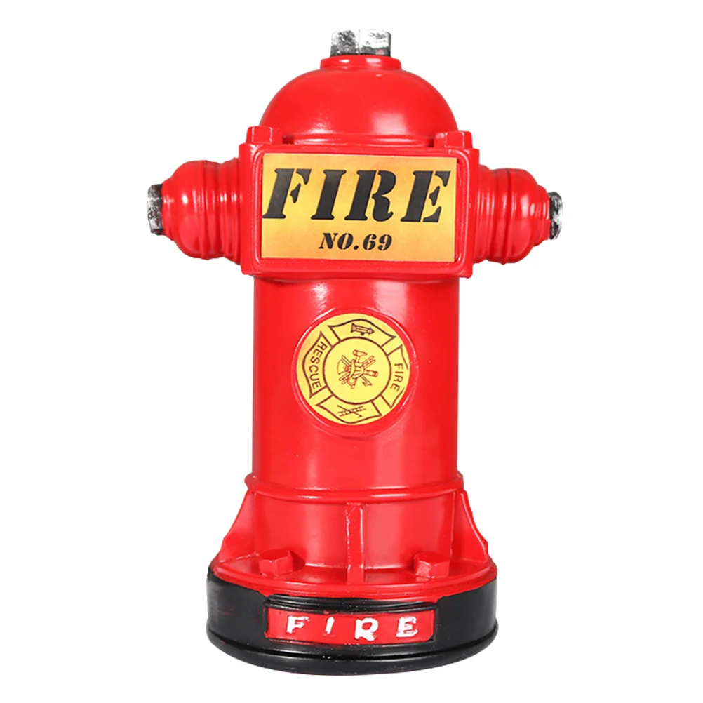 

Fire Hydrant Ornaments Shaped Piggy Bank Decor Retro Home Adornment Storage Decoration Household Office Desk