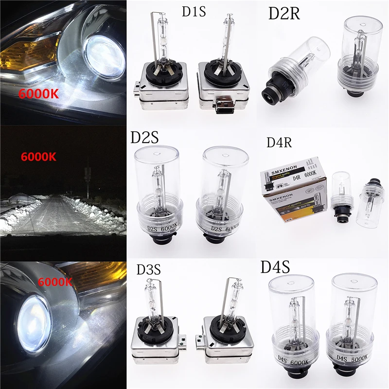 

2 шт., ксеноновые лампы для автомобильных фар, 6000 К, 4300 К