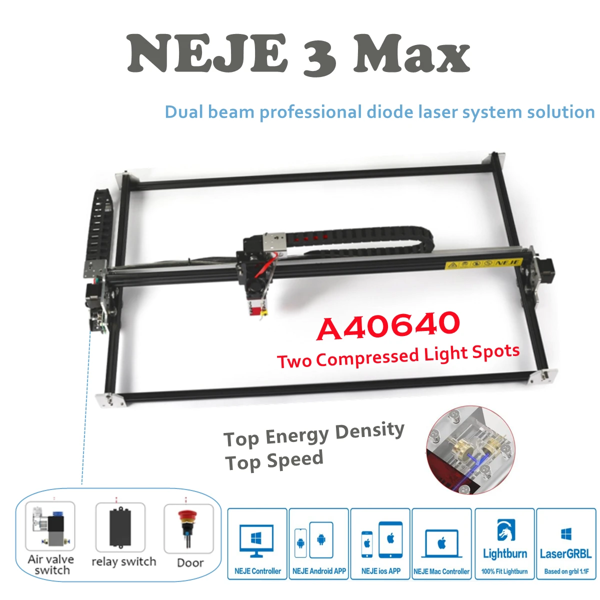 Cheap NEJE 3 Max & Master 2s Plus A40640 CNC Lightburn Laser Engraver Wood Cutter Machine DIY Printer Metal Mark Tool Router Bluetooth Cheap NEJE 3 Max & Master 2s Plus A40640 CNC Lightburn Laser Engraver Wood Cutter Machine DIY Printer Metal Mark Tool Router Bluetooth