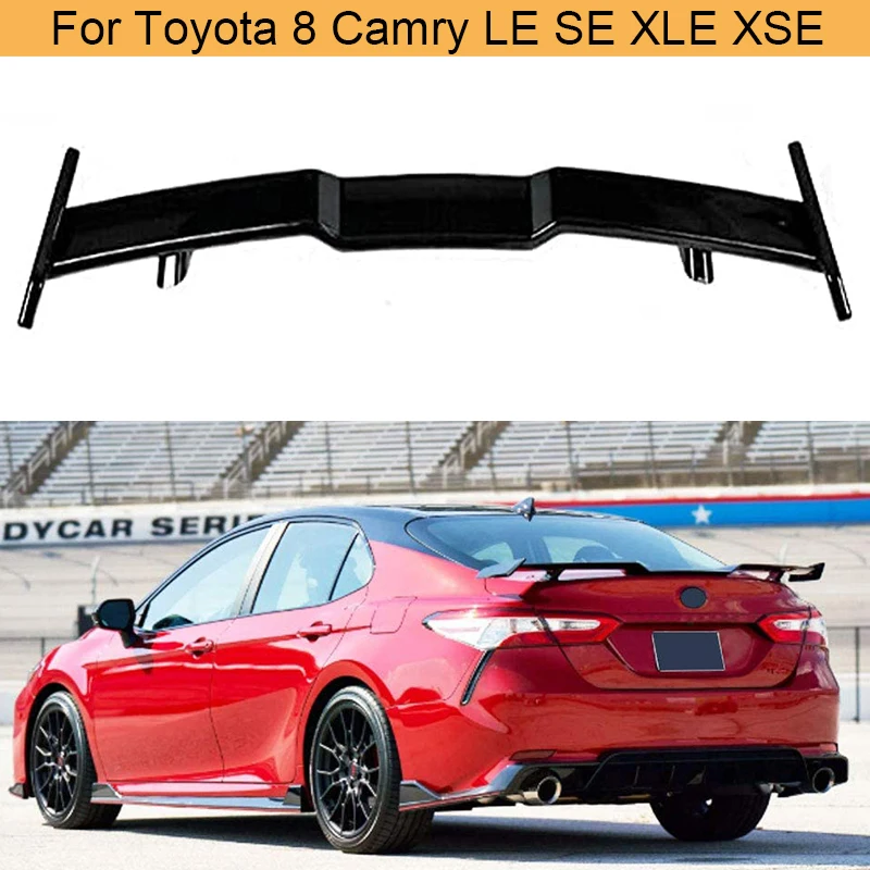 

Автомобильная фотокопия для Toyota, Задняя Крышка багажника 8 поколения Camry LE SE XLE XSE 2018-2021, спойлер Highkick, крыло, губа, ABS, Черная
