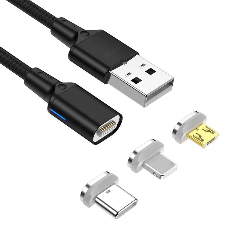 

Magnetic USB Cable 3A Fast Charging USB Type C Cable For iPhone 13 Xiaomi Huawei Samsung Magnet Phone Chargers Android Data Cord