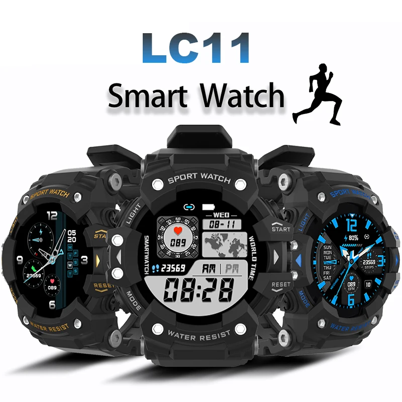 

LC11 IP68 Waterproof Men Smart Watch Sports Outdoor Sport Smartwatch Men Spo2/HR/BP Fitness Tracker Smart Clock Watches for Man