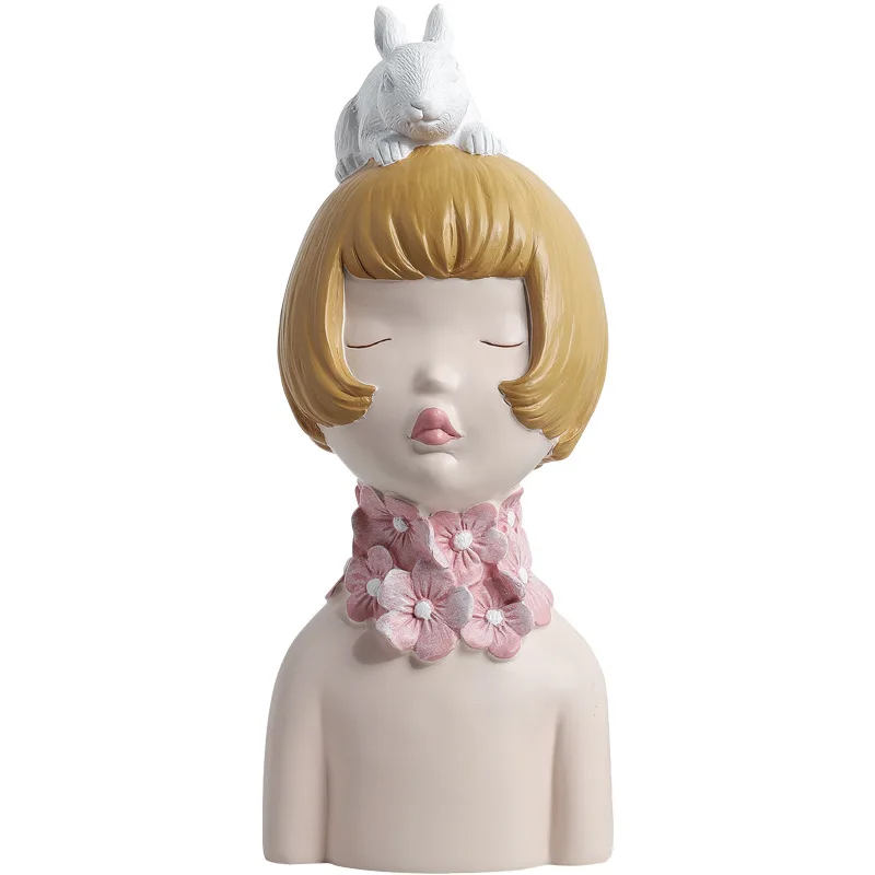 

Nordic style Rabbit girl character ornaments home living room desktop porch cabinet creative handicraft furnishings