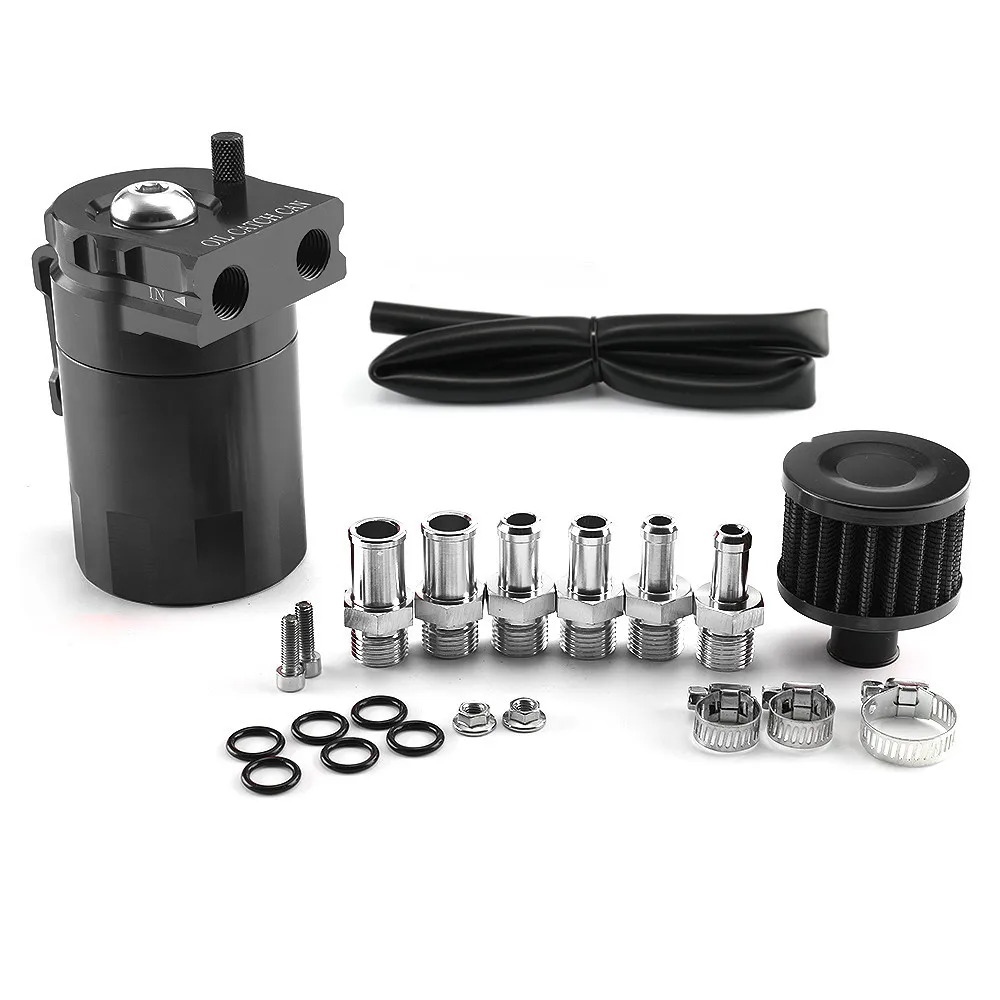 

Oil Catch Reservoir Breather Can Tank Filter Kit with Drain Valve Aluminum fuel tank can oil tank catch