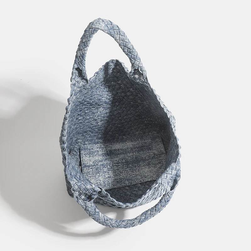 Ручная плетеная красивая сумка из потертого денима Повседневная через плечо