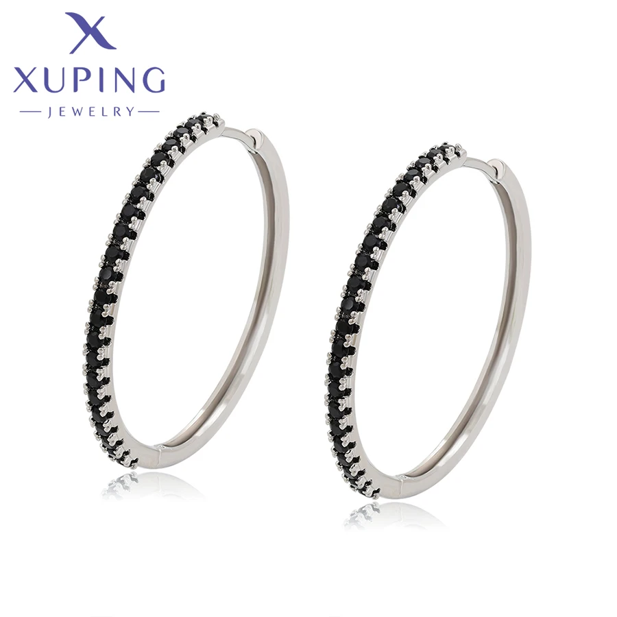 

Xuping Jewelry Elegant Fashion New Arrival Rhodium Color of Hoop Earrings for Women Gift A00916915