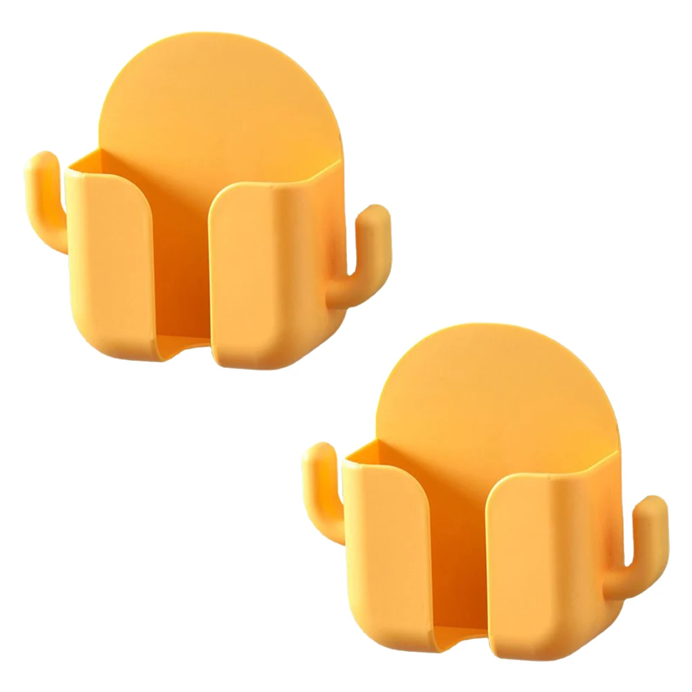 

2pcs Mobile Phone Holder Wall Mount Punch-free Remote Control Organizer Storage Box Charging Bedside Container Rack