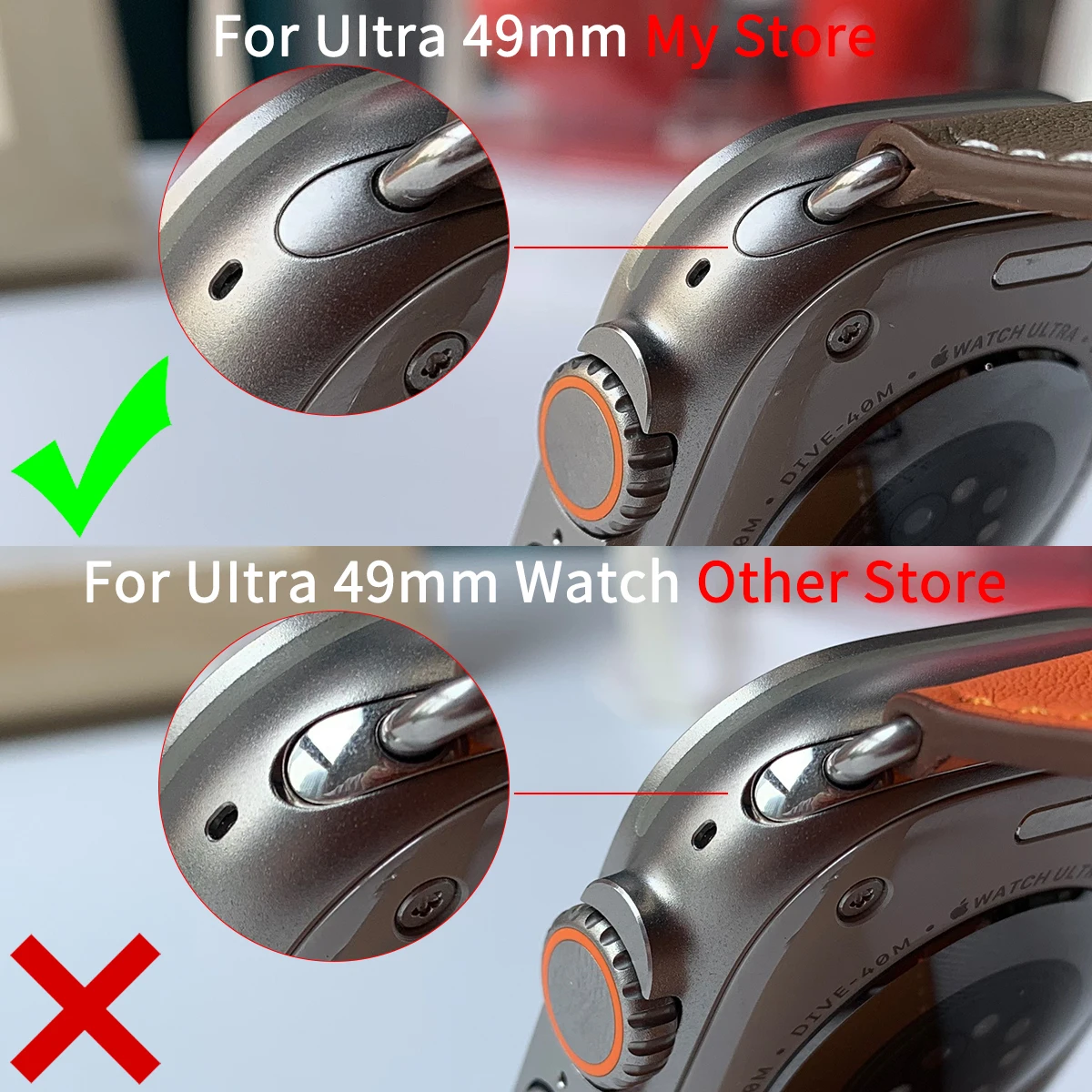 High-quality Genuine Leather Band Deployment Buckle Strap for Iwatch Ultra Apple Watch 8 7 6 Se 5 4 3 2 1 45mm 49MM