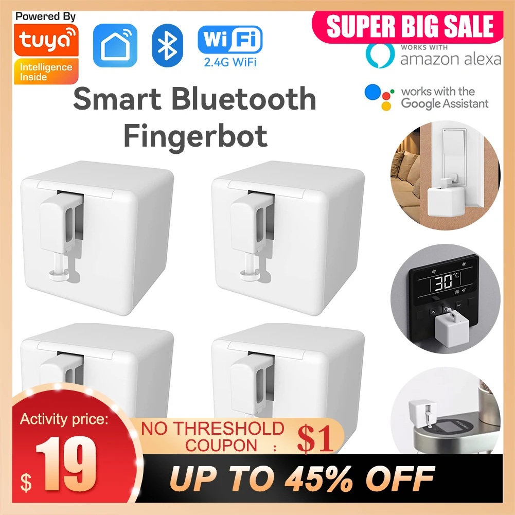 Умная кнопка для умного дома Tuya выключатель Bluetooth робота толкатель дистанционное