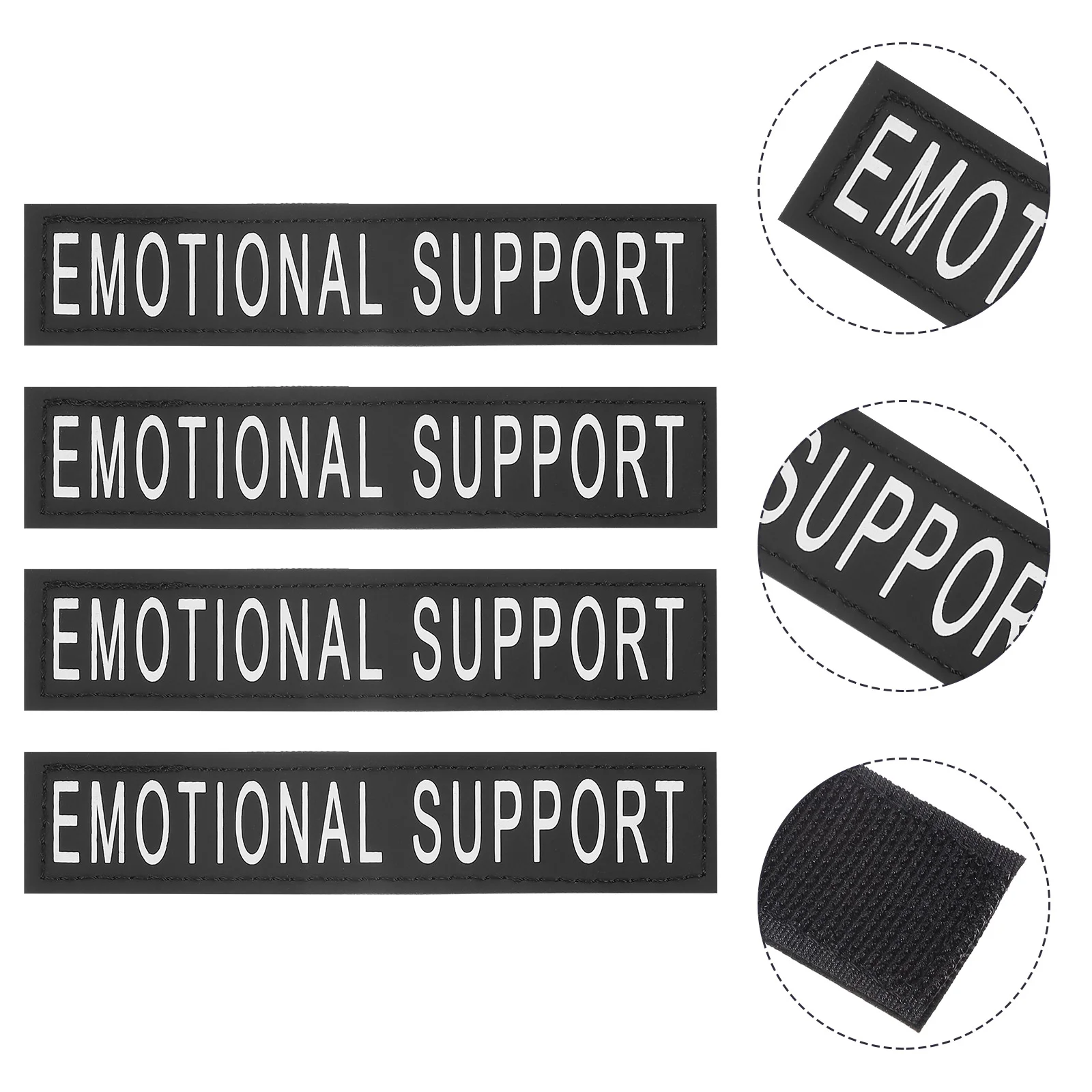 

2 Pairs Harness Pet Vest Patches Self-adhesive Removable Stickers Pu Reflective Dog Strap Outdoors