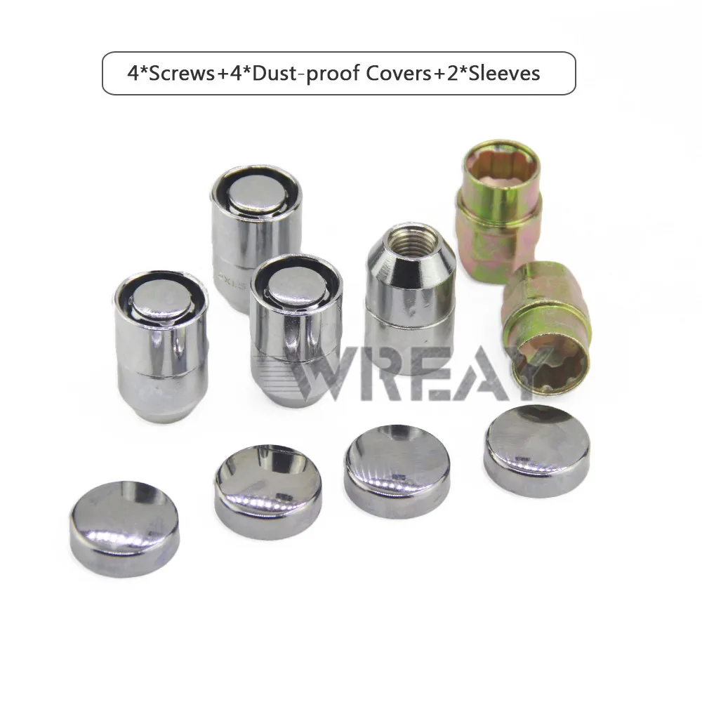 

4nuts+2keys Steel Anti-Theft Security Car Wheel Rim Lug Nuts Locking Lock Bolts M12 x 1.5/1.25