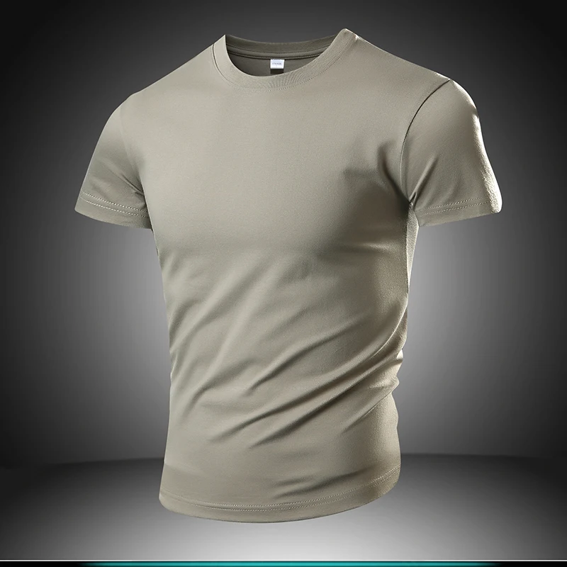 

S-6xl summer men's solid color sports short sleeve T-shirt 100% cotton 2022 new t-shirt men's half sleeve oversized T-shirt