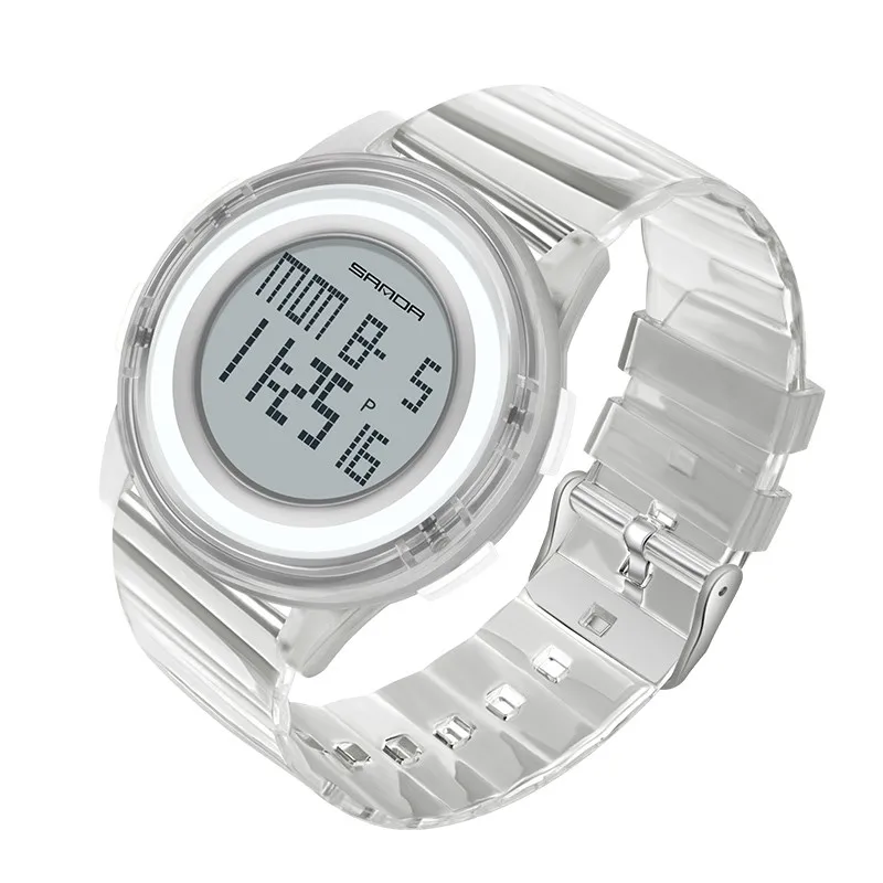 

Модные ультратонкие спортивные многофункциональные мужские наручные часы Sanda 2100, прозрачные, от лучшего бренда Zsk