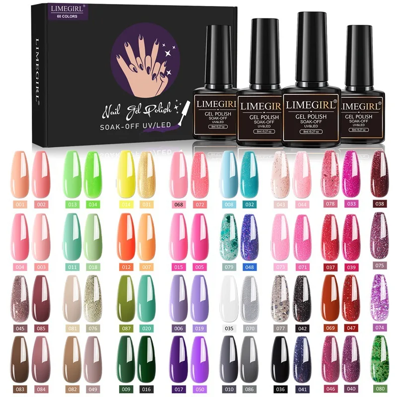 60-color Manicure Functional Glue Set Removable Phototherapy Glue No-wash Sealing Layer Frosted Sealing Layer Primer Nail Kits