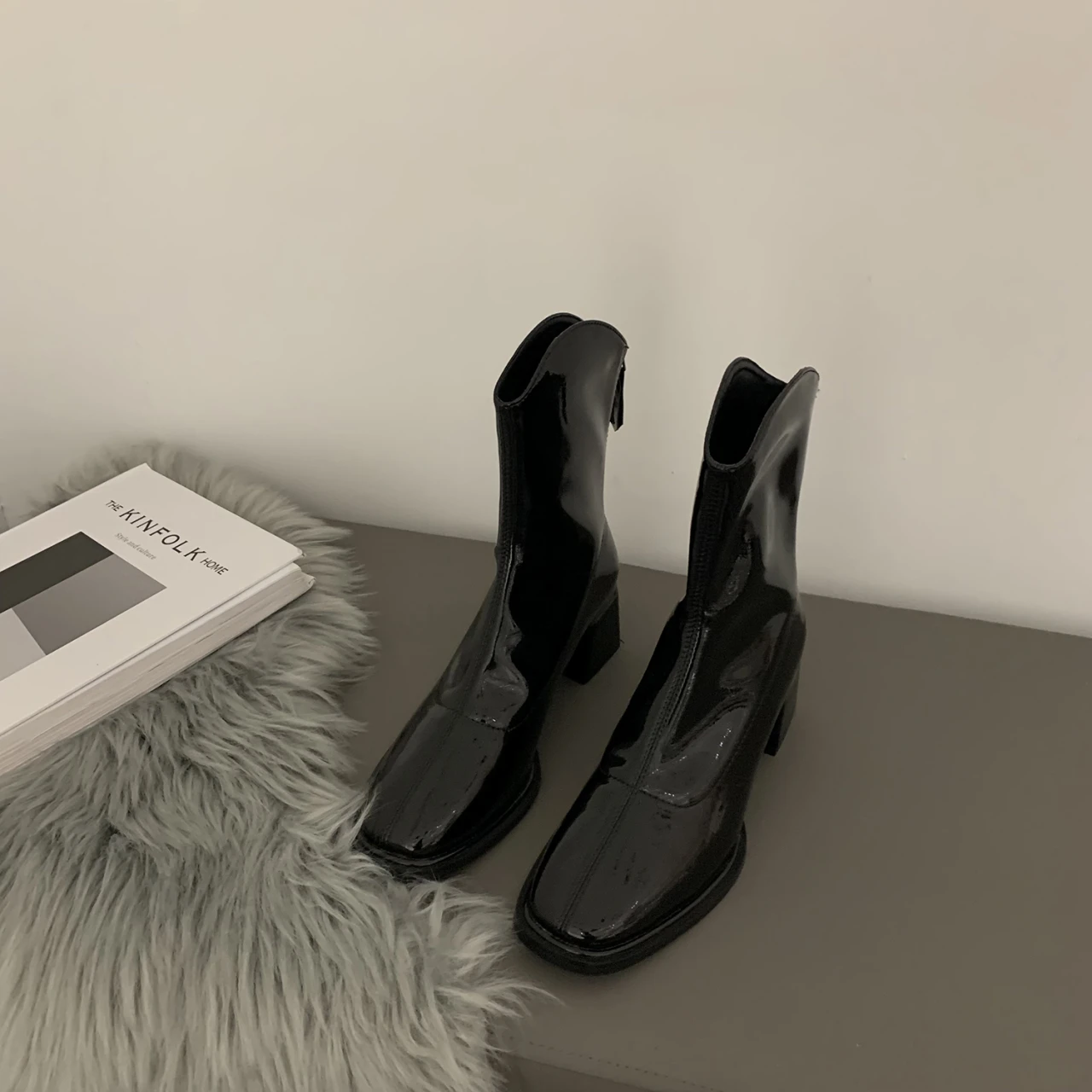 

Женские сапоги до середины икры на молнии, белые брендовые сапоги на платформе, сапоги до середины икры с резиновой подошвой, для осени, 2022 H