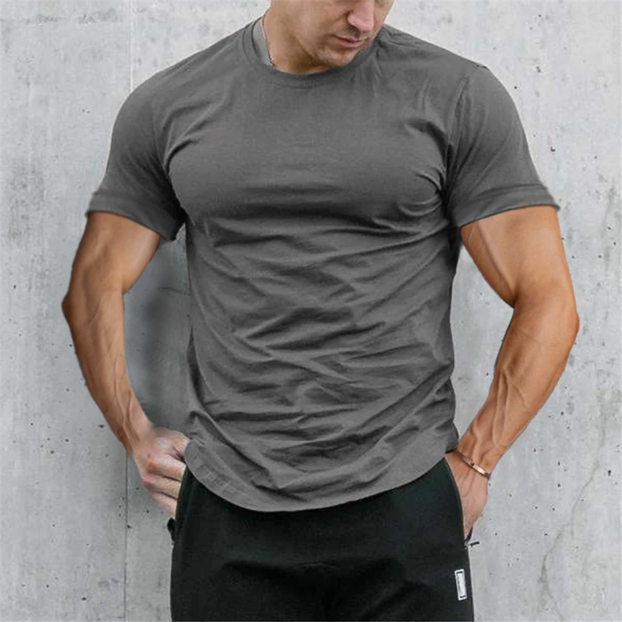 2022 Men printed short sleeve T-shirt summer fashion Bodybuilding Fitness tops mens short-sleeved Comfortable tops M-3XL