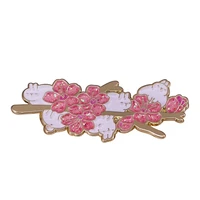 cute rabbit and pink flower mix match style television brooches badge for bag lapel pin buckle jewelry gift for friends