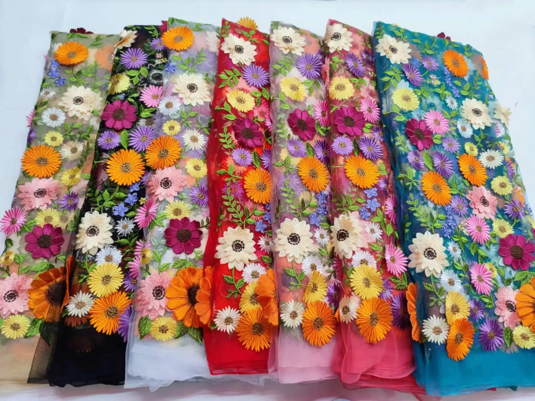 Белые кружевные цветы 3D новейшие африканские стили французская вечерние