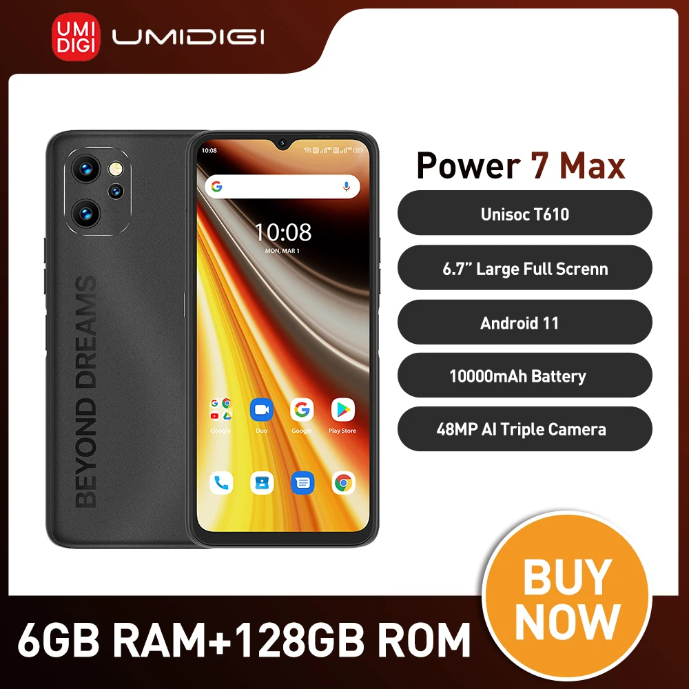 UMIDIGI Power 7 Max 6GB 128GB Smartphone10000mAh  Android 11 6.7