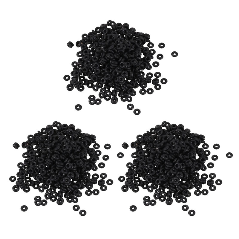 

1500 Black Rubber Stopper Rings/ Silicone Beads Fit European Clip Beads