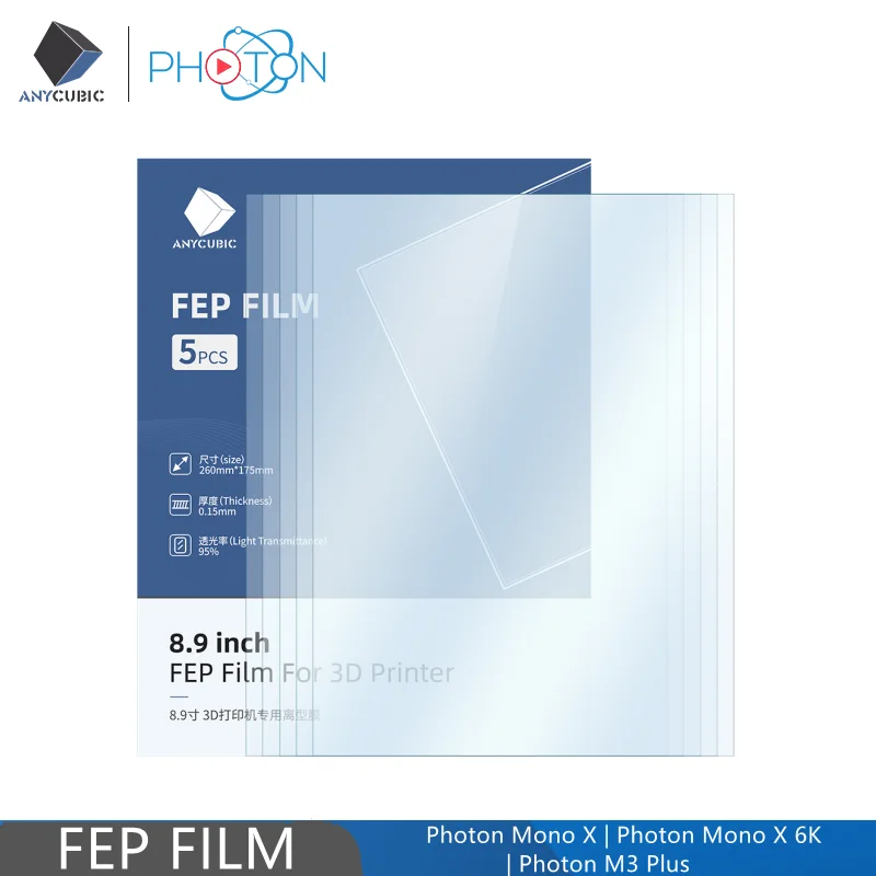 

ANYCUBIC Original FEP Film For Photon Mono X Photon M3 Plus Photon Mono X 6K 3D Printer Parts Accessories 260X175MM FEP