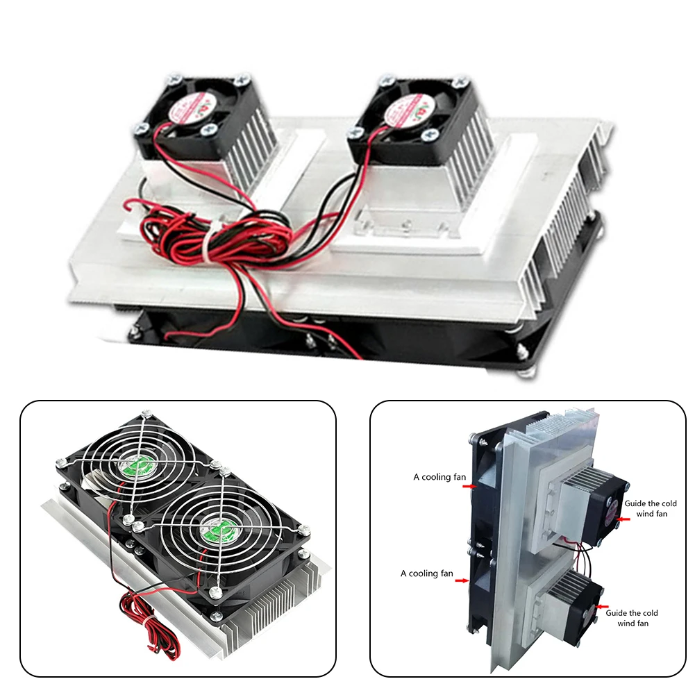 

Semiconductor Refrigeration Cooler DIY Kit Dual Core Single Cooler Fan Dissipate Heat For Make Mini Air Conditioner Refrigerator