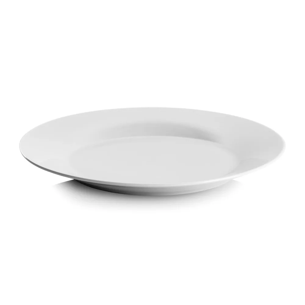 

10.5" Catering Round Ceramic Dinner Plate, Set of 12 Serving Ware Kitchen Dish Plates