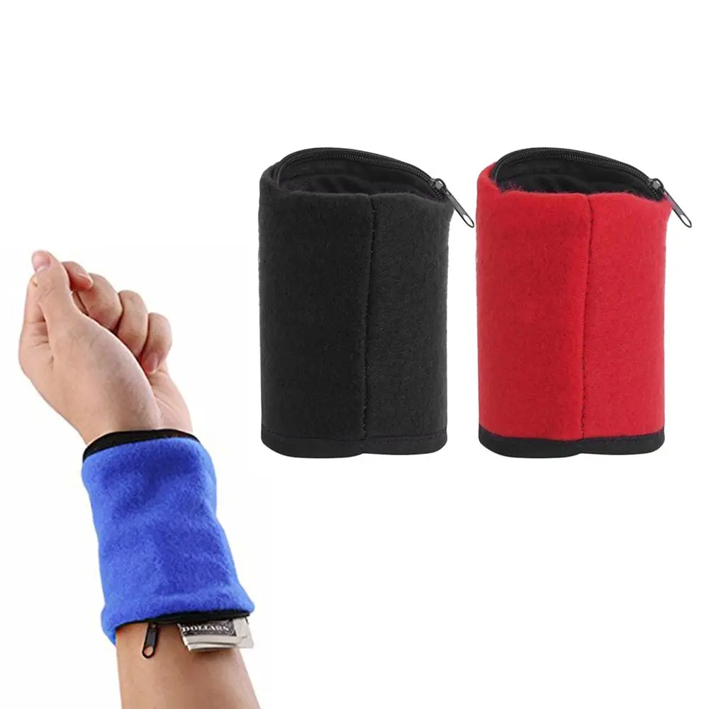 

Fleece Sport Brace Zipper Pouch Hand Guards Wrist Wallet Sweatband Wristband Wrist Protector