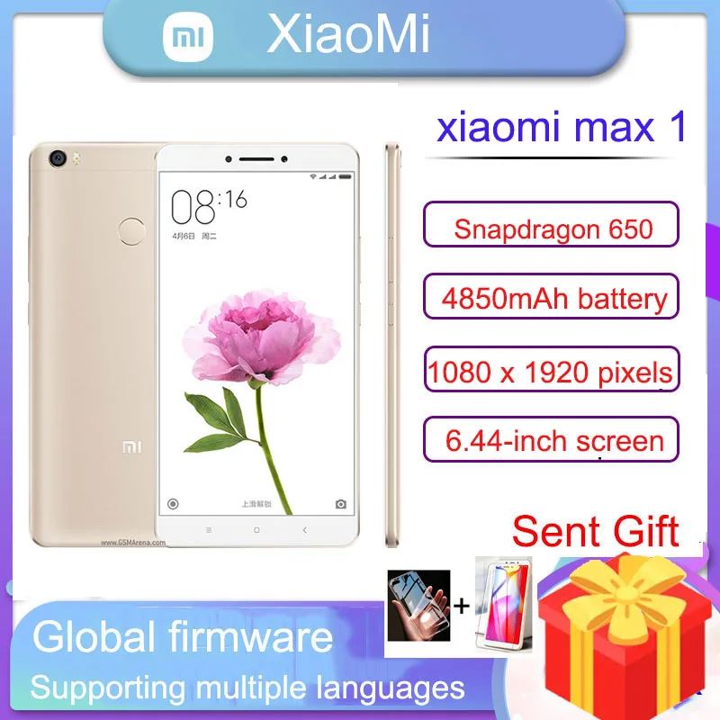 

smartphone Xiaomi MAX 1 celular 3G 64G 4850mAh Fingerprint Android cellphone Global ROM