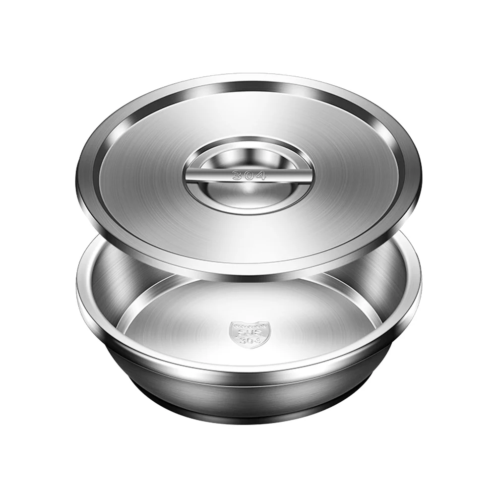 

Bowl Stainless Steel Metal Kitchenlid Cooking Salad Tableware Noddle Instant Picnic Bowls Soup Serving Round Prep Platemixing