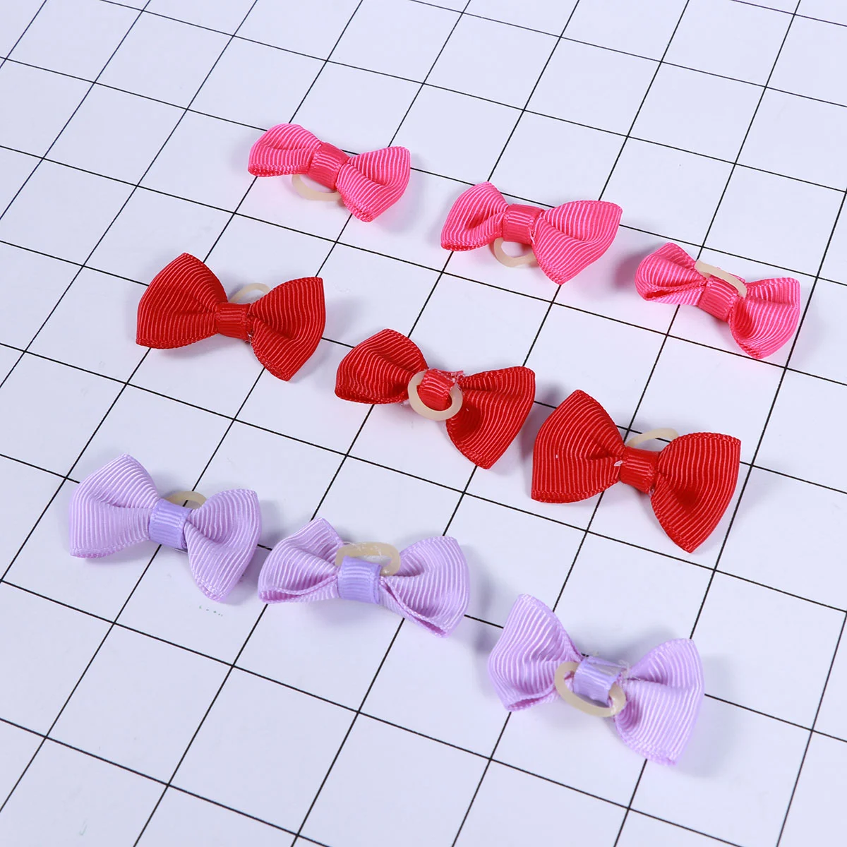 

20 PCS Elastic Hair Bands Rubber Bowknot Girl Bows Scrunchies Girls Pet Ties Dog