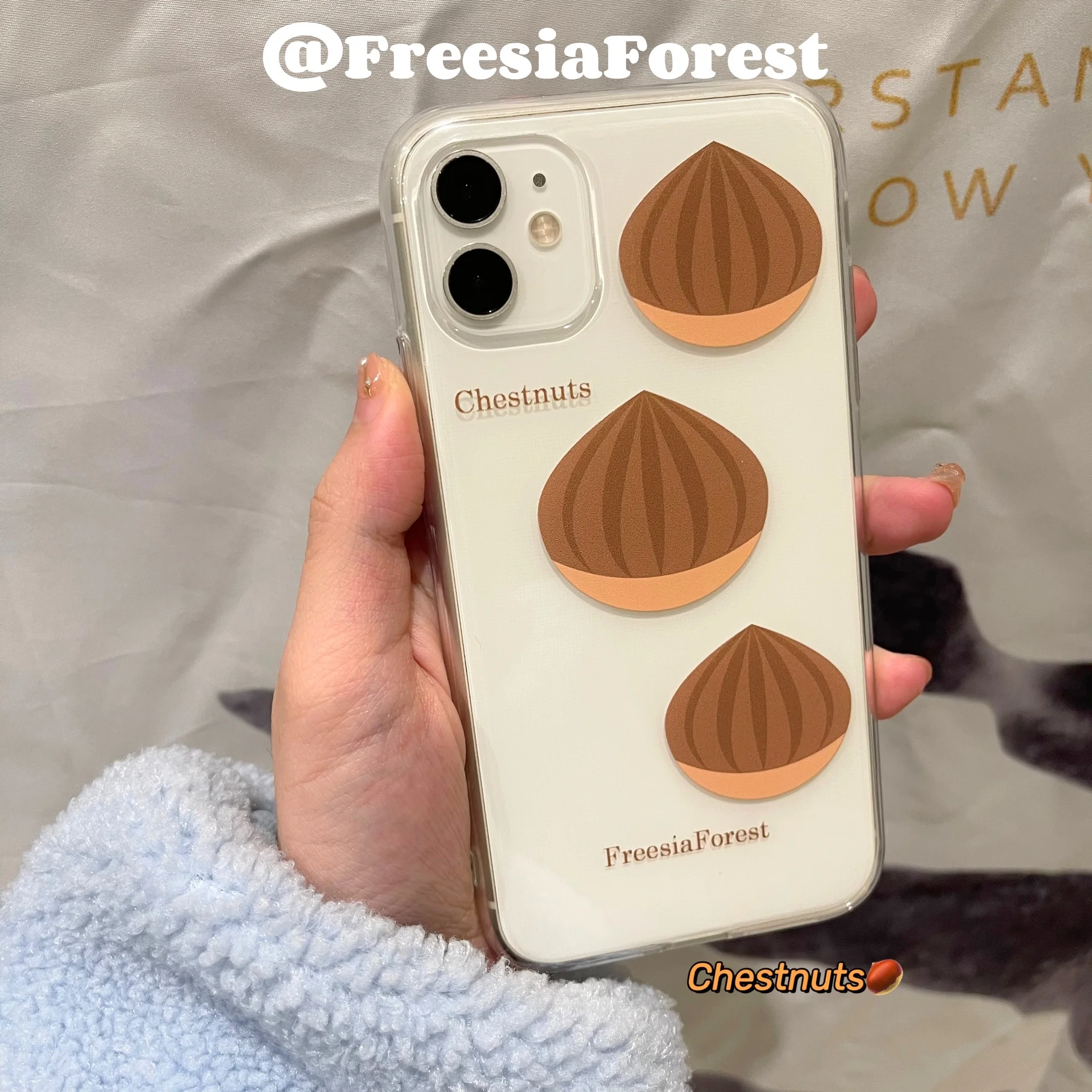 

Canglan forest Autumn and winter chestnut mobile phone case suitable for iphone13promax Apple 11 transparent case i12
