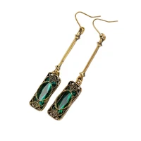 cindy xiang green color crystal vintage hollow out pattern drop earrings for women long dangle earrings fashion jewelry