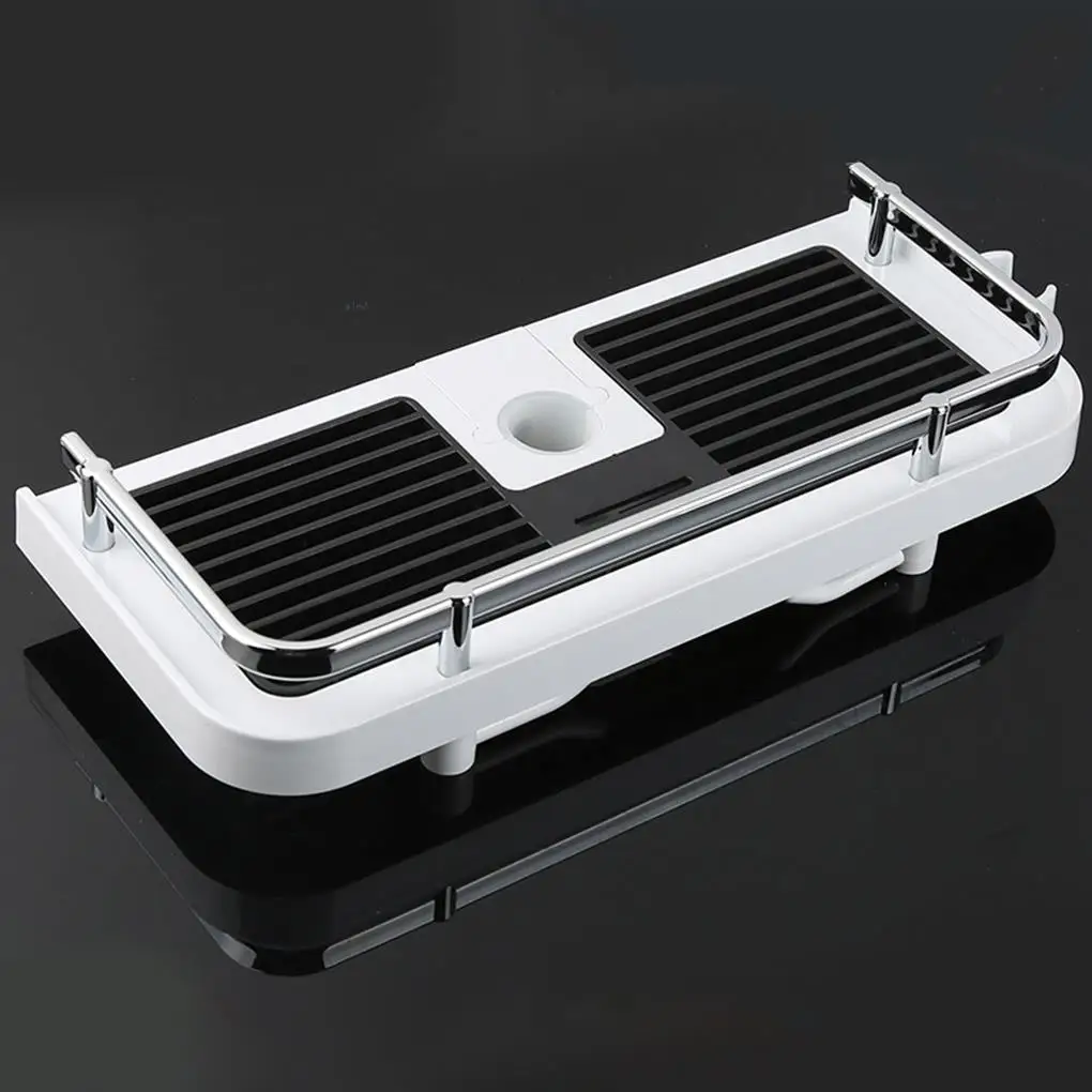 

Shower Storage Rack Organizer Bathroom Pole Shelves Shampoo Tray Stand Single Tier No Drilling Lifting Rod Shower Head Holder