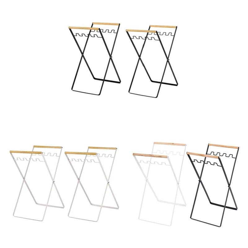 Держатель для мусорного пакета с деревянной ручкой портативный кухонный стеллаж