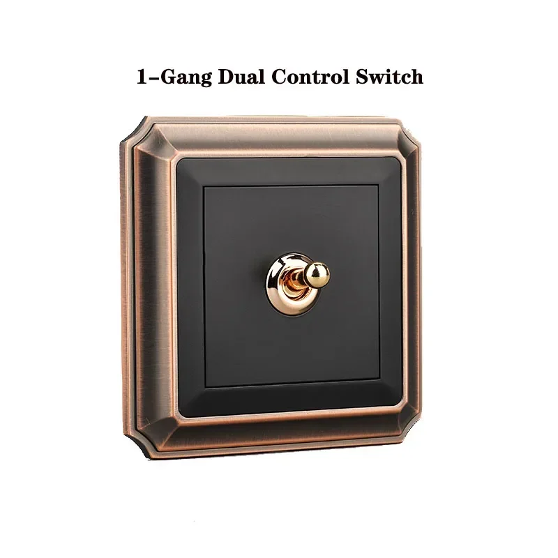 Черный матовый переключатель 86, 1-4 группы, 2 канала, бронзовый