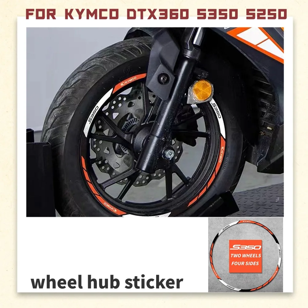 Фото Для KYMCO DTX360 DTX 360 S350 S250 наклейка на ступицу колеса наклейка на шину Светоотражающая Водонепроницаемая Наклейка модификация украшения №1