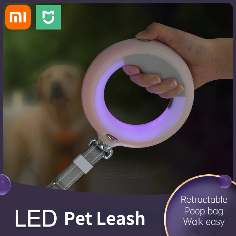 

Xiaomi Mijia Pets Dog Leashes Led Light Retractable Leash Night Safety Automatic Extension Lead Large Medium Dogs Cat Walk Run