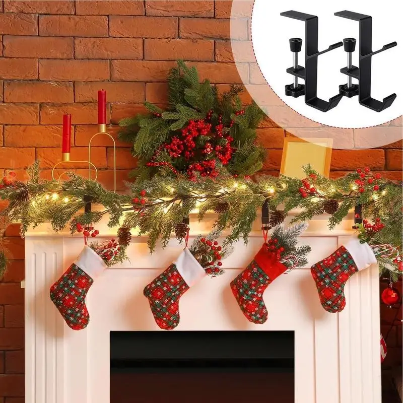 Держатели для рождественских чулок мантии 4X крючки гирлянды регулируемые