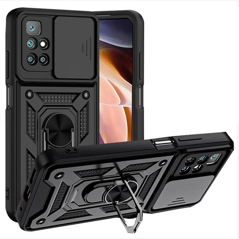 

Shockproof Case For Xiaomi Redmi 10 9 9T 9A 9C NFC Push Pull Camera Protection Phone Cover Fo Redmi Note 10 9 8 Pro Max 10S 9S
